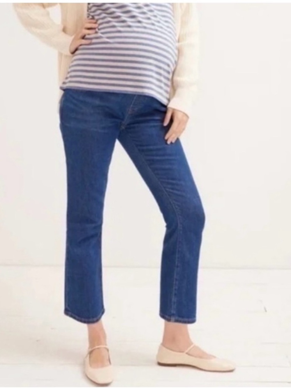 Hatch Blue Cropped Maternity Jeans